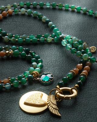 Preview: Elowen 88 GoldShiny, lange Edelstein Wechselkette